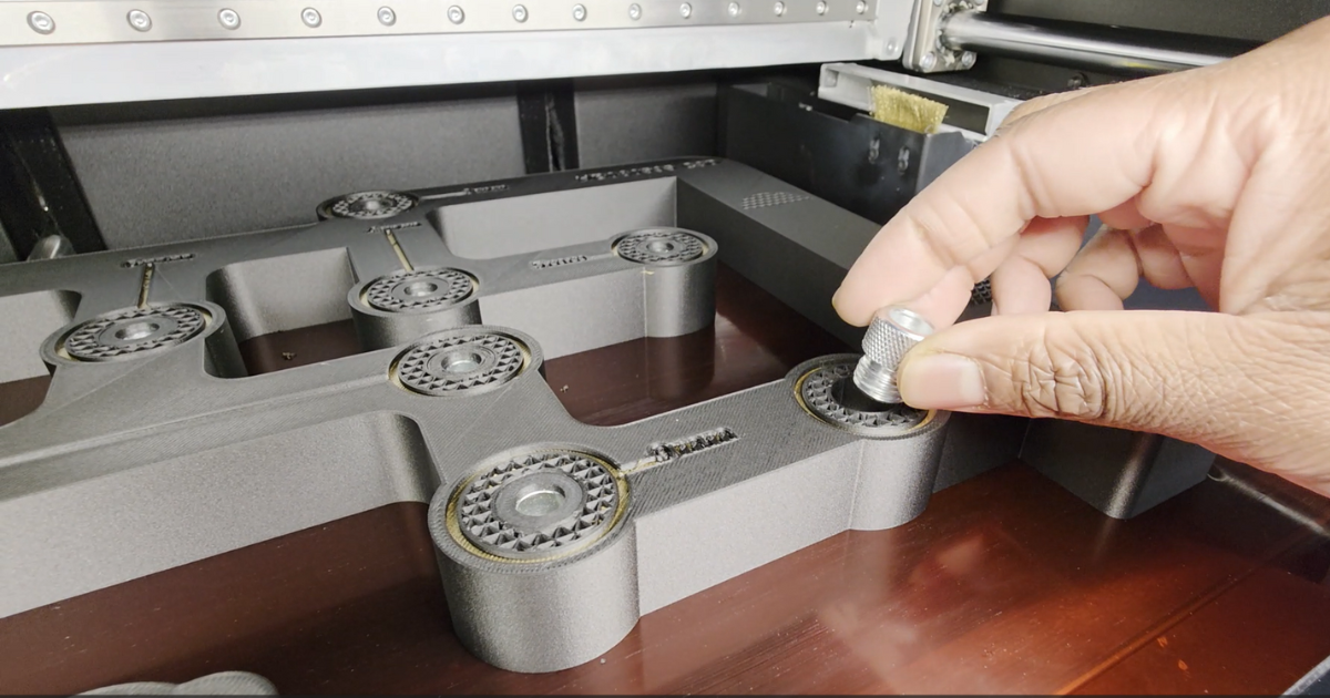 Embedding metal bushing in 3D printed drill jig